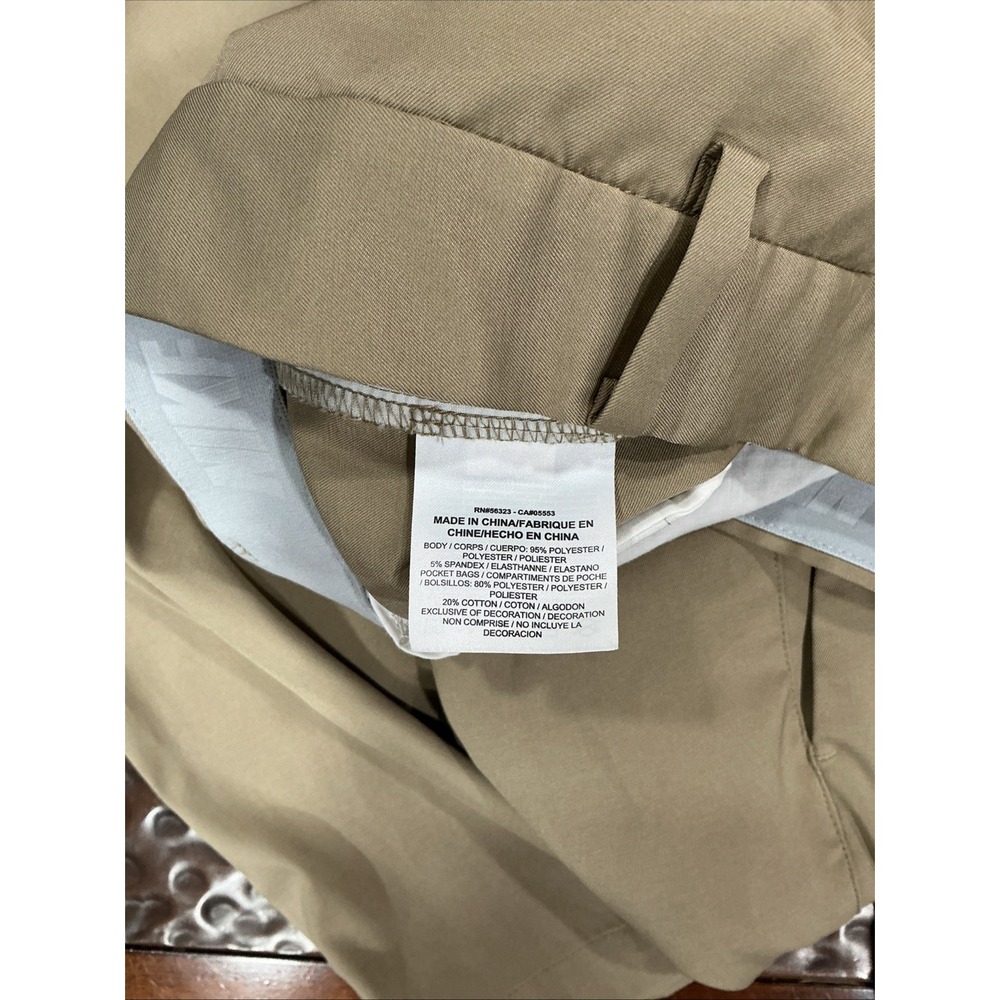 Nike Golf, Dri-fit Golf Pants, Men's 40x32, Beige, Flat Front, Stretch - Picture 7 of 8